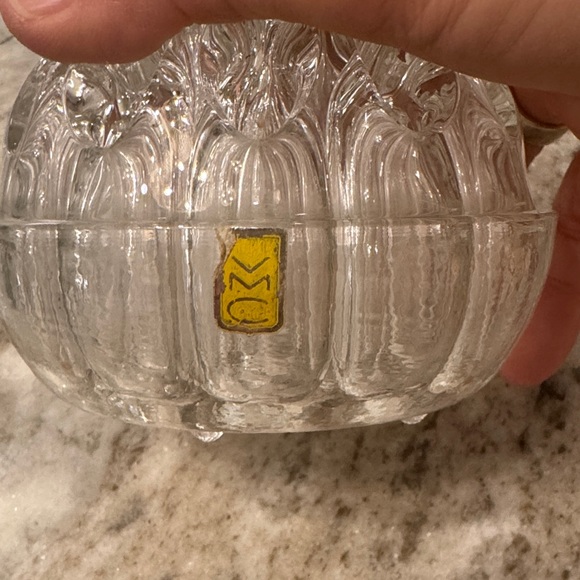 Vintage VMC Clear Glass Floral Frog with Silver Plate Stand Denmark France - Picture 2 of 10